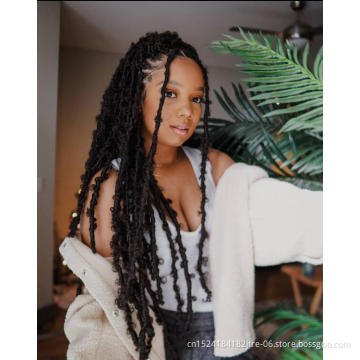 12inch 18inch 24inch 36inch Wholesale Distressed Butterfly Locs Crochet Hair Premade Ombre Color Butterfly Faux Locs Vendors